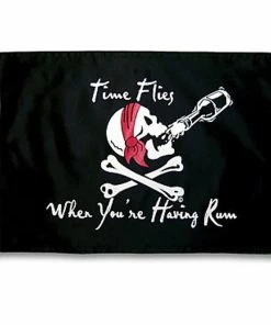 TAYLOR MADE Time Flies When You’re Having Rum Flag, 17"x12"