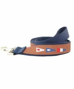 ZEPPELIN Pennant Embroidered Leather Dog Leash