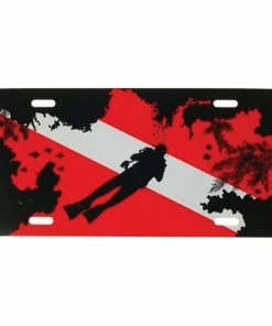 MARINE SPORTS Airbrushed Diver Dive Scene License Plate