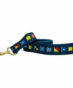 LEATHER MAN 1 1/4" Wide Nautical Code Flags Dog Leash