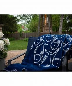 DENALI 60" x 72" Blue Fins Microplush Blanket -OUTDOOR LIVING Store 20408886 3 1500.06122021100021
