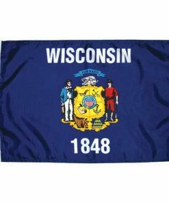 TAYLOR MADE Wisconsin State Flag, 12" x 18"